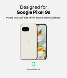 Google Pixel 9a Case | Rugged Gear Magnetic - Google Pixel 9a Case - A beige Google Pixel 9a phone shown from front and back with text confirming device compatibility.