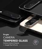 Google Pixel 9 Pro XL | Camera Glass - Tempered glass protector being applied to the camera bar of a smartphone.