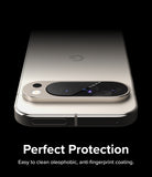 Google Pixel 9 Pro XL | Camera Glass - A phone camera lens protector showing a clean side versus a smudged side.