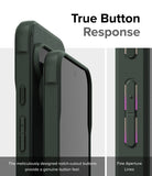 Google Pixel 9 Pro XL Case | Onyx - Close-up of phone case buttons with notch-cutouts for tactile response and aperture lines.