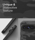 Google Pixel 9 Pro XL Case | Onyx - Black phone case with a textured camouflage pattern and Ringke branding on the side.