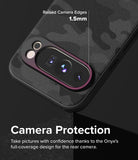 Google Pixel 9 Pro XL Case | Onyx - Close-up of a camo phone case showing 1.5mm raised edges around the camera lenses.