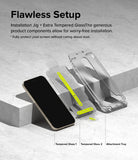 Google Pixel 9 Pro XL Screen Protector | Easy Slide Tempered Glass - Google Pixel 9 Pro XL Screen Protector - Two tempered glass sheets and an installation tray arranged on a concrete surface.