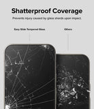 Google Pixel 9 Pro XL Screen Protector | Easy Slide Tempered Glass - Google Pixel 9 Pro XL Screen Protector - Comparison showing shatterproof glass holding together versus loose shards.