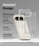Google Pixel 9 Pro / 9 Case | Fusion - Clear phone case features highlighting micro-dot pattern, TPU, PC, and lanyard holes.