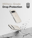 Google Pixel 9 Pro / 9 Case | Fusion Matte - A phone case bouncing off a cracked concrete surface with debris flying.
