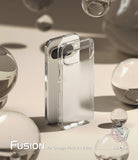 Google Pixel 9 Pro / 9 Case | Fusion Matte - Fusion Matte - A clear, matte phone case standing beside a silver Google Pixel 9 Pro amidst floating glass spheres.