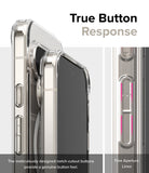 Google Pixel 9 Pro / 9 Case | Fusion Magnetic - Close-up of clear phone case buttons with notch-cutouts for tactile feel.