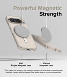 Google Pixel 9 Pro / 9 Case | Fusion Magnetic - A phone in a magnetic case stays attached to a charger, while another falls.