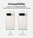 Google Pixel 9 Pro / 9 Screen Protector | Easy Slide Tempered Glass - Google Pixel 9 Pro / 9 Screen Protector - Compatibility chart showing Google Pixel 9 and 9 Pro phones side-by-side.