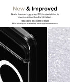 Google Pixel 9 Pro XL Case | Fusion Magnetic - Clear phone case corner detail next to raw TPU plastic pellets.