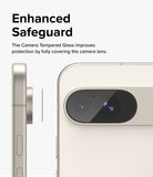 Google Pixel 9 | Camera Glass - A thin tempered glass protector aligning with the camera module of a light-colored phone.
