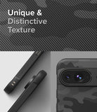 Google Pixel 9 Case | Onyx - Black phone case with a textured camo pattern, showing side buttons and camera module details.