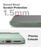 Google Pixel 9 Case | Onyx - Sage green phone case showing 1.5mm raised screen bezel and precise port cutouts.