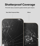 Google Pixel 9 Pro / 9 Screen Protector | Easy Slide Tempered Glass - Google Pixel 9 Pro / 9 Screen Protector - Comparison showing shattered tempered glass held together vs. loose shards.
