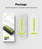 Google Pixel 9a Screen Protector | Easy Slide Tempered Glass - Google Pixel 9a Screen Protector - Retail box, installation tray, and screen protector with step-by-step application tabs.
