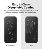 Google Pixel 9a Screen Protector | Easy Slide Tempered Glass - Google Pixel 9a Screen Protector - Comparison showing clean tempered glass with water beads versus smudged glass with fingerprints.