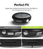 Google Pixel Watch 2 | Slim (2P) - Clear/Matte Black - Comparison showing Ringke case fit on Pixel Watch 1 vs 2.