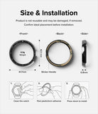 Google Pixel Watch 41mm | Premium Bezel Styling - Technical diagram showing bezel dimensions, weight, and installation steps.