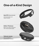Google Pixel Watch Case | Slim - Infographic showing the slim black polycarbonate case features, thickness, and cutouts.