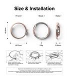 Google Pixel Watch Case | Slim - Technical diagram showing dimensions, weight, and three-step installation guide for the watch case.
