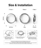 Google Pixel Watch Case | Slim - Technical diagram showing dimensions, weight, and three-step installation instructions.