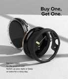 Google Pixel Watch Case | Slim Edge - Clear and black protective watch cases displayed with promotional text.