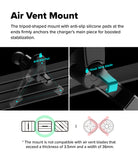 Qi2 Peltier Magnetic Car Charger Mount - Tripod air vent mount with anti-slip pads and hook for secure attachment.