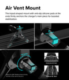 Qi2 Peltier Magnetic Car Charger Mount - Tripod air vent mount with anti-slip pads, rotating hook, and adjustable orientation.