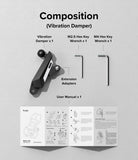 Quick & Go | Bike Mount Vibration Damper Add-on - Parts list showing a vibration damper, two hex keys, and a user manual.
