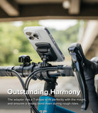 Quick & Go | Universal Adapter Mount Add-on - Smartphone mounted on bicycle handlebars using a secure T-shape adapter.