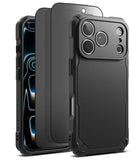 [Bundle] iPhone 17 Pro Max | Rugged Gear Magnetic - Black rugged phone case with screen protector layers on white.