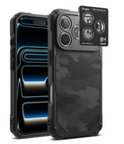 [Bundle] iPhone 17 Pro Max | Rugged Gear Magnetic - iPhone 17 Pro Max | Rugged Gear Magnetic - Black camo phone case with magnetic ring and tempered glass lens protector.