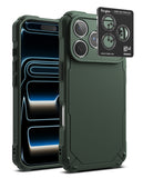 [Bundle] iPhone 17 Pro | Rugged Gear Magnetic - iPhone 17 Pro | Rugged Gear Magnetic - Dark green rugged phone case and matching camera lens protector for iPhone 17 Pro.