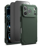 [Bundle] iPhone 17 Pro | Rugged Gear Magnetic - iPhone 17 Pro | Rugged Gear Magnetic - Olive green protective phone case with screen protector layers.