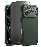 [Bundle] iPhone 17 Pro Max | Rugged Gear Magnetic - iPhone 17 Pro Max | Rugged Gear Magnetic - Green rugged phone case, screen protector, and lens covers for iPhone 17 Pro Max.