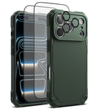 [Bundle] iPhone 17 Pro Max | Rugged Gear Magnetic - iPhone 17 Pro Max | Rugged Gear Magnetic - Forest green rugged phone case with screen and camera lens protectors.
