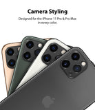 iPhone 11 Pro / Pro Max | Camera Styling - Four iPhone 11 Pro phones in different colors fanned out to show camera lenses.