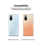 Redmi Note 10 Pro / 10 Pro Max Case | Fusion-X - Compatibility chart showing blue and gold Redmi Note 10 series phones.