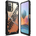Redmi Note 10 Pro / 10 Pro Max Case | Fusion-X Design - Redmi Note 10 Pro / 10 Pro Max Case - Rugged black phone case with clear back, bold text design, and reinforced corners.