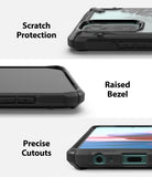 Redmi Note 10 / 10s Case | Fusion-X Design - Close-ups showing camera protection, raised screen bezels, and port cutouts.