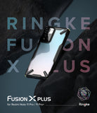 Redmi Note 11 Pro Plus Case | Fusion-X Plus - Black protective phone case on a dark, rocky background with text overlay.