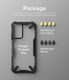 Redmi Note 11 Pro Plus Case | Fusion-X Plus - Clear phone case with black frame, four lime and four black soft bumpers.