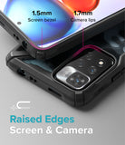 Redmi Note 11 Pro Plus Case | Fusion-X Plus - Close-up of phone case showing 1.5mm screen bezel and 1.7mm camera lips.