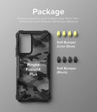 Redmi Note 11 Pro Plus Case | Fusion-X Plus - Redmi Note 11 Pro Plus Case - Fusion-X Plus case with camo pattern, four lime glow bumpers, and four black bumpers.