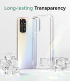 Xiaomi Redmi Note 11 / 11S Case | Fusion - Clear protective case next to a gradient smartphone surrounded by ice cubes.