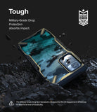 Redmi Note 11T 5G / Poco M4 Pro 5G Case | Fusion-X - Redmi Note 11T 5G / Poco M4 Pro 5G Case - Fusion-X camouflage phone case on dark, rugged terrain with military-grade badge.