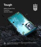 Redmi Note 11T 5G / Poco M4 Pro 5G Case | Fusion-X - Protective phone case on dark, rocky ground with debris flying.