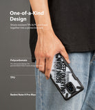 Redmi Note 9 Pro / 9 Pro Max Case | Fusion-X Design 02. Cross - Redmi Note 9 Pro / 9 Pro Max Case - Hand holding a phone case with a clear back and black text design on a TPU frame.