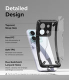 Xiaomi Redmi Note 13 Pro / Poco X6 Case | Fusion-X - Diagram showing phone case features like lanyard holes and materials.